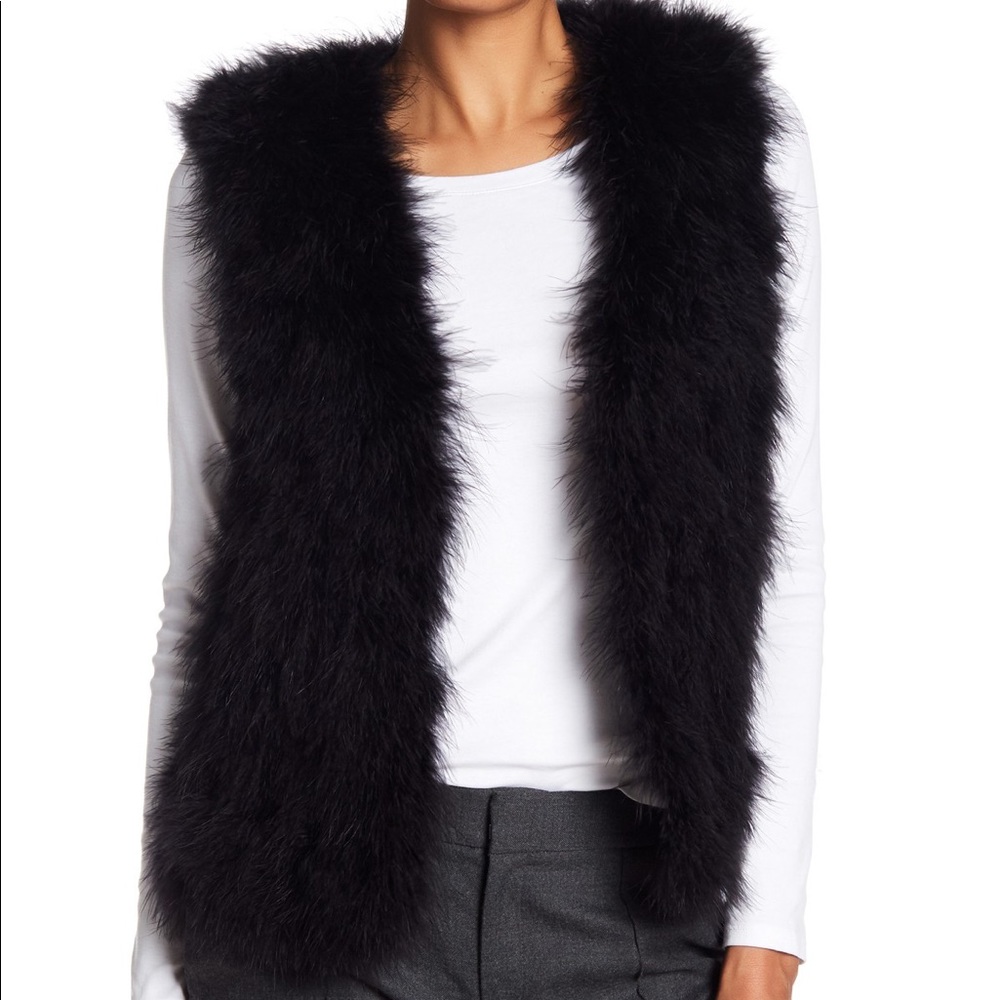 Club Monaco Black Furry Vest